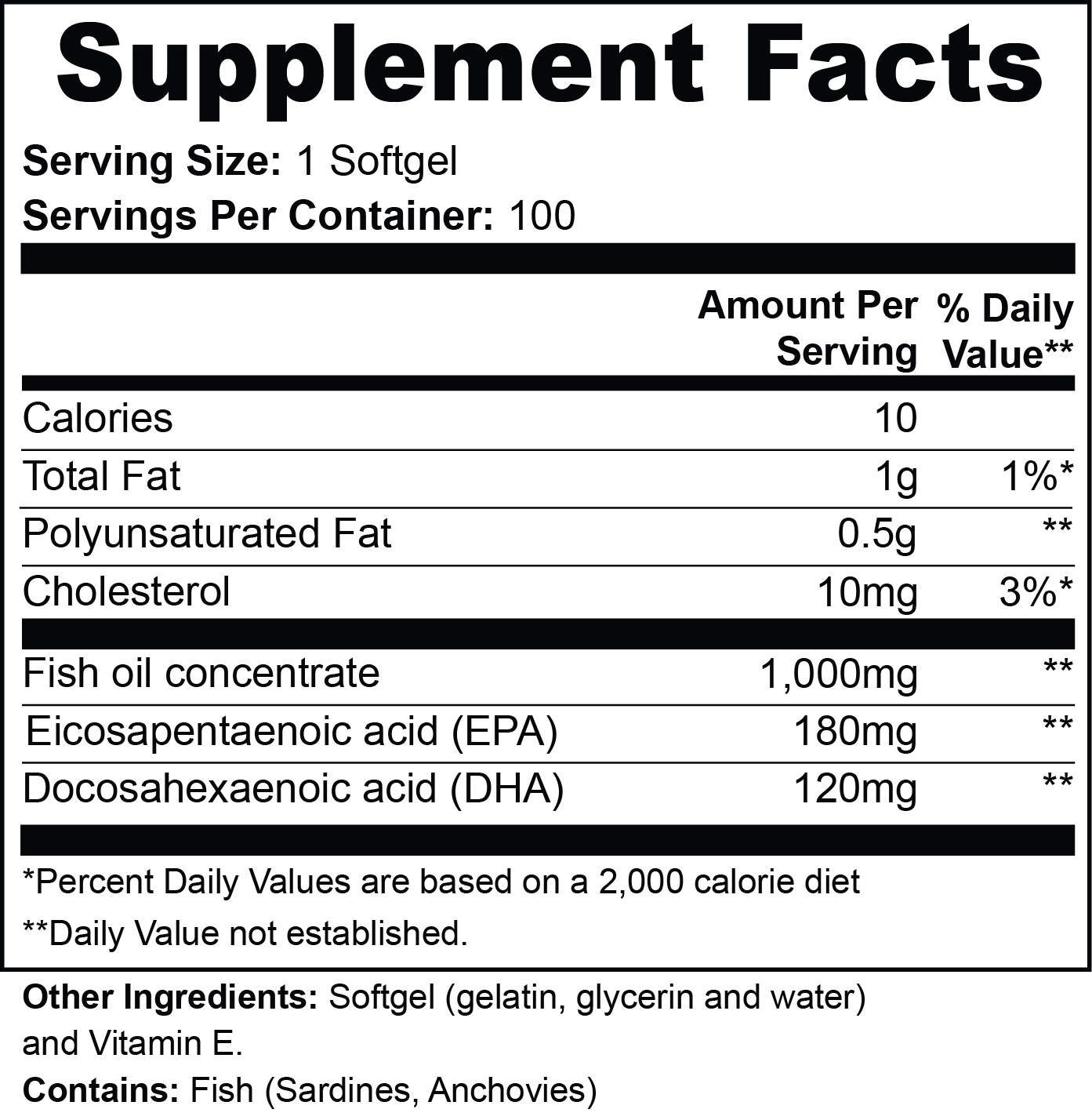 CoreVital Omega-3 EPA 180mg + DHA 120mg