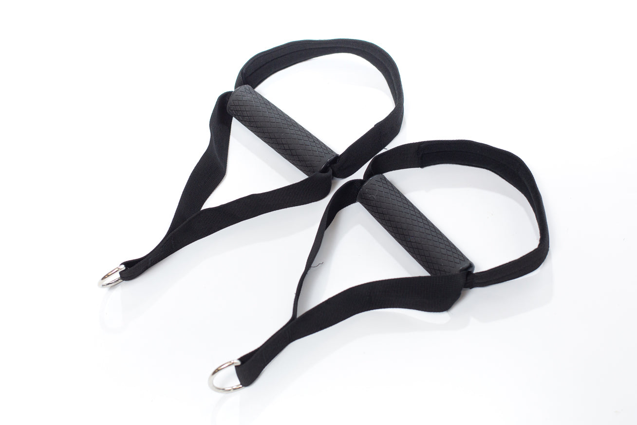 MAXPRO Suspension Handles allow anyone to use their MAXPRO as a suspension trainer. Expand your workout possibilities with exercises similar to TRX©. Just attach these suspension handles, extend and lock the cord out to the desired suspension length. No other fitness machine is as versatile as MAXPRO.