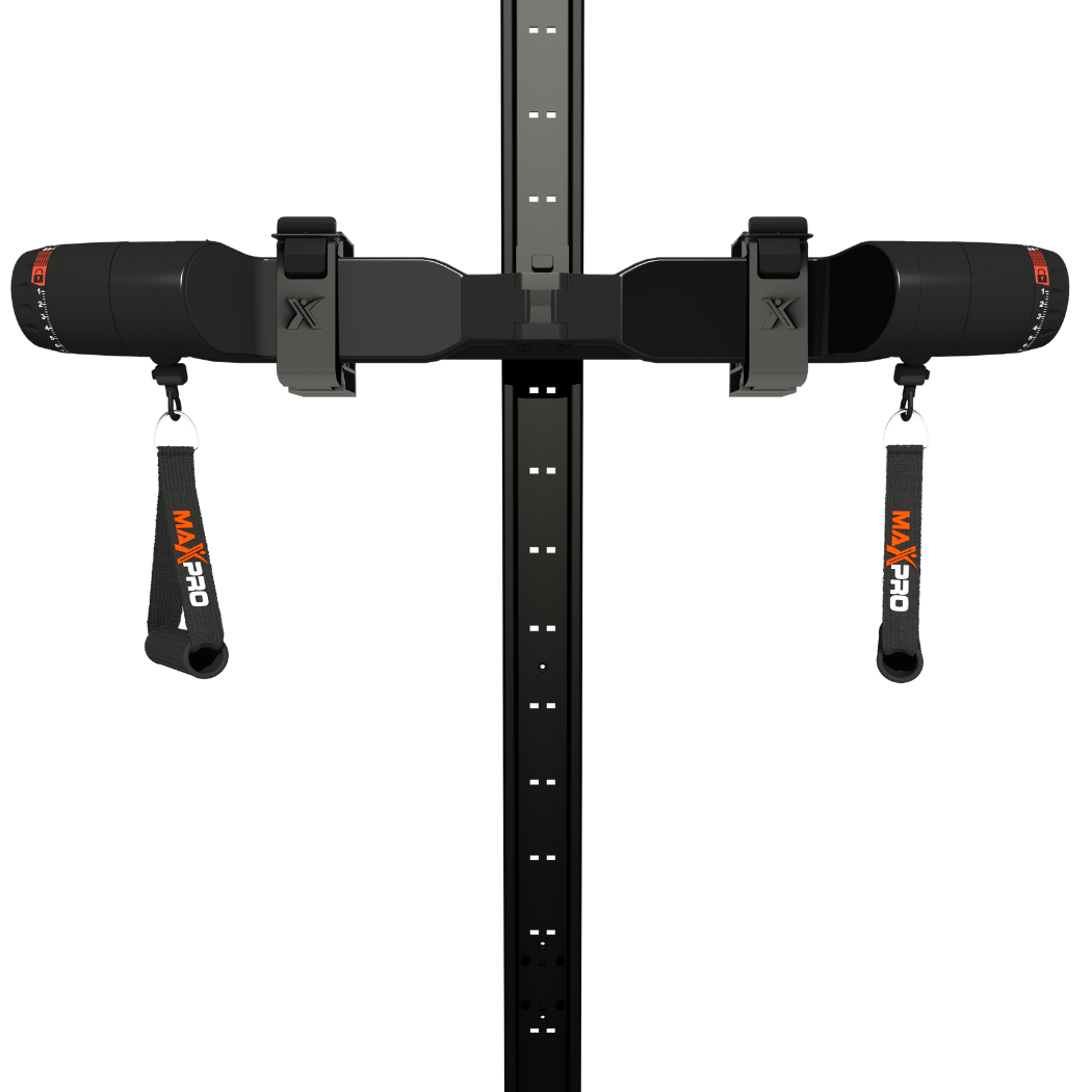 Black MAXPRO in slim line wall track on a white background