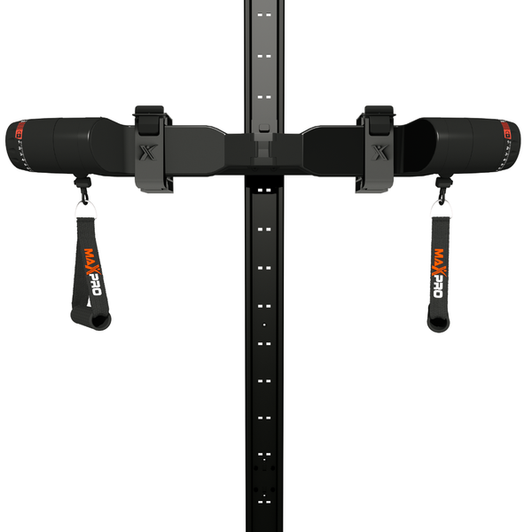 Black MAXPRO in slim line wall track on a white background