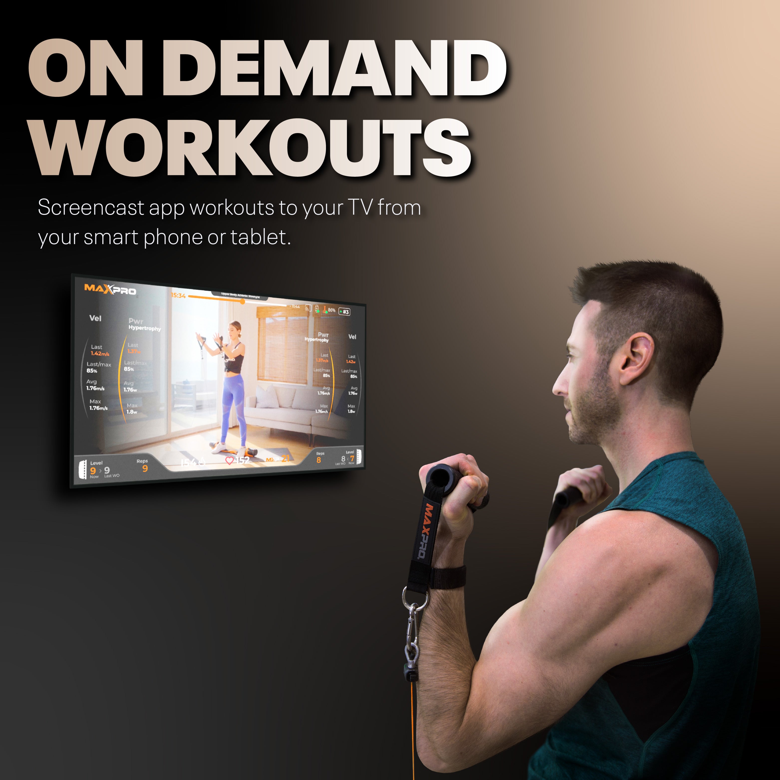 MAXPRO Smart Portable Cable Machine 5-300Lbs Resistance + Free App