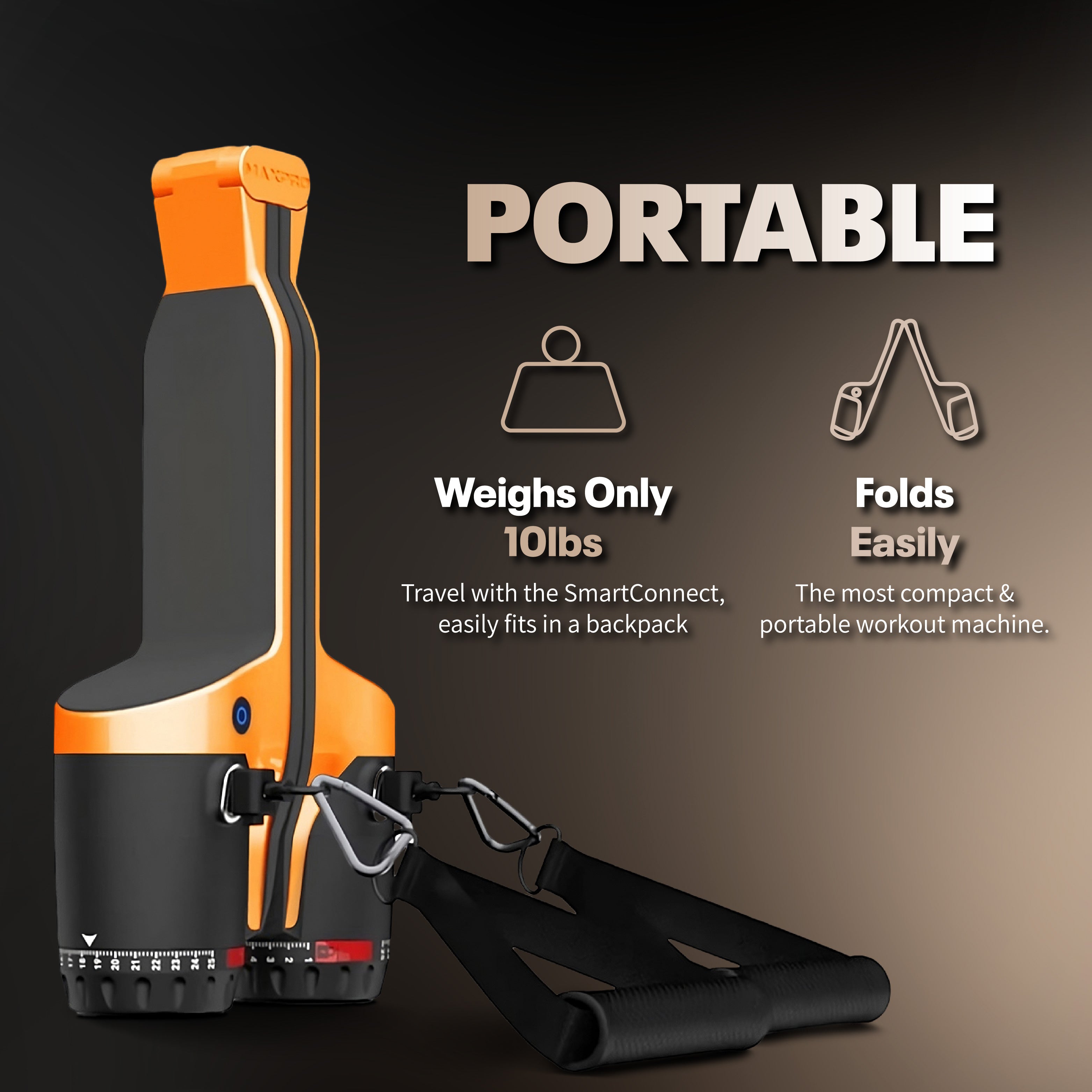 ポータブルトレーニングマシン MAXPRO Connected/筋トレ MAXPRO Smart Portable Cable Machine 7-300Lbs Resistance + Free App