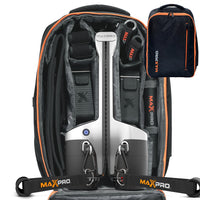 raw metal maxpro inside of an opened maxpro travel bag (maxpack)