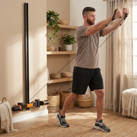 Man exercising with MAXPRO on a wall track in a home setting